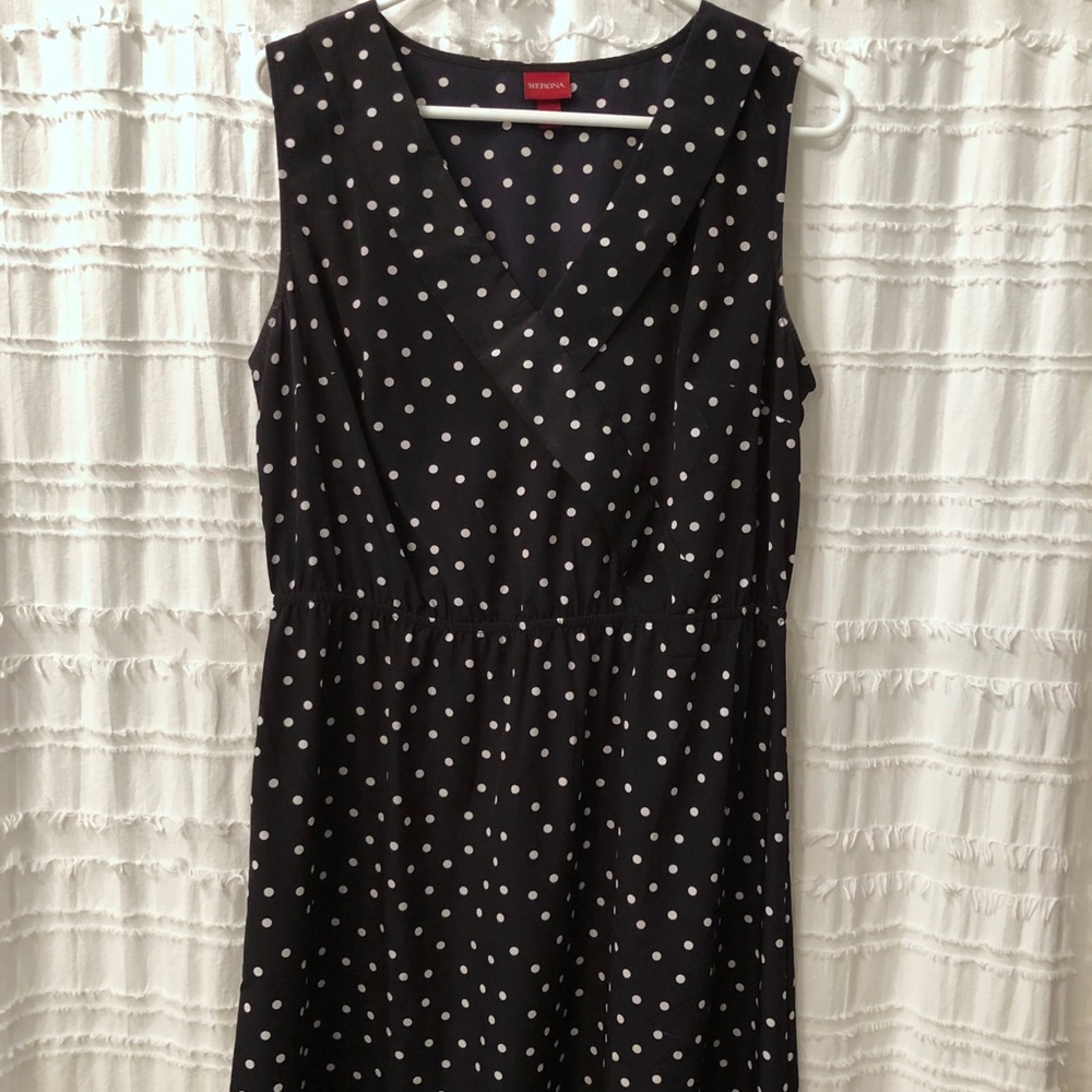 Navy polka dot dress